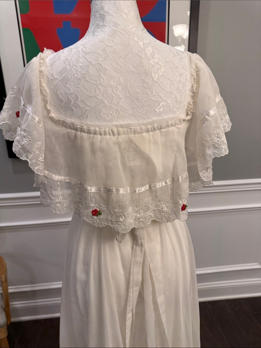 Rare Vintage 70’s Gunne Sax by Jessica San Francisco Cream and Lace Maxi Dress - Picture 7 of 16